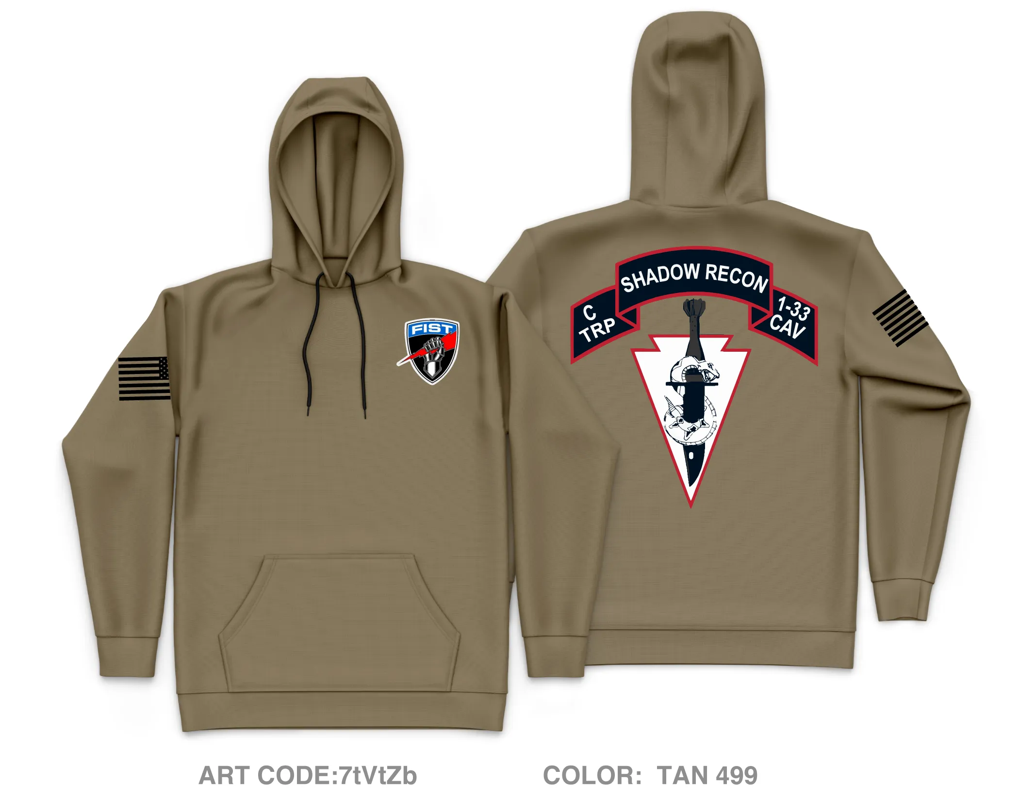 C Troop, 133 Cav, 3 BCT, 101st ABN DIV Core Men's Hooded Performance Sweatshirt - 7tVtZb