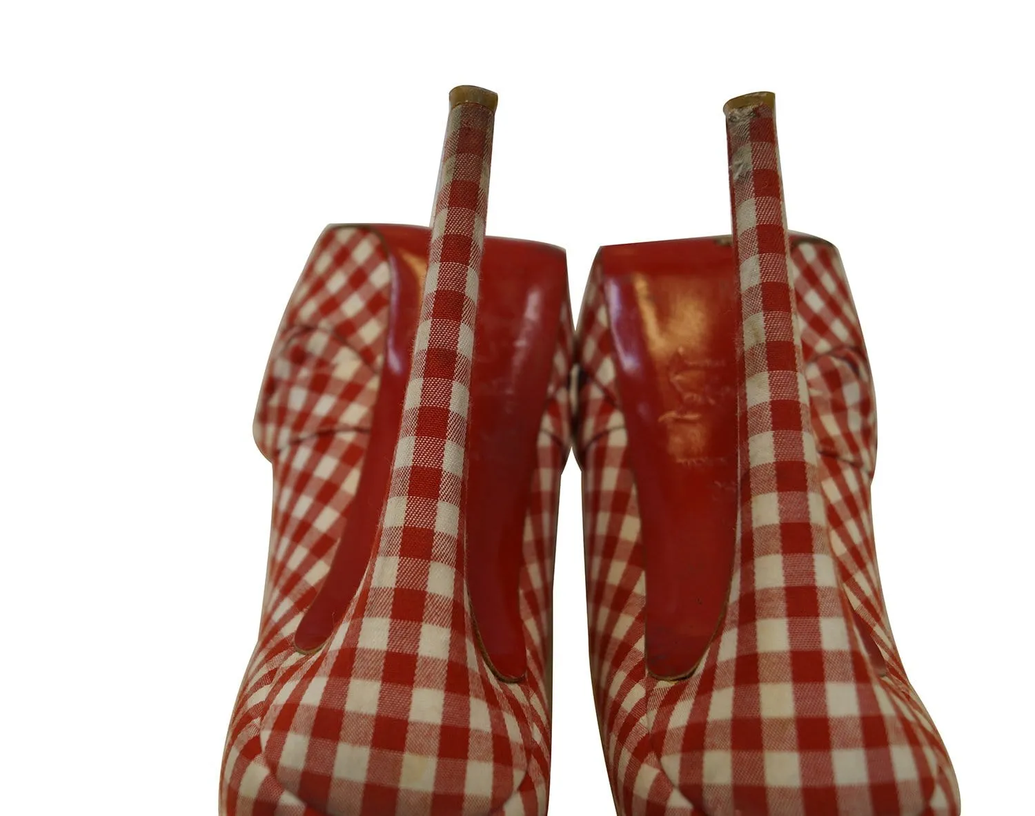 Christian Louboutin Greissimo Gingham Checkered Peep Toe Pumps -Sale