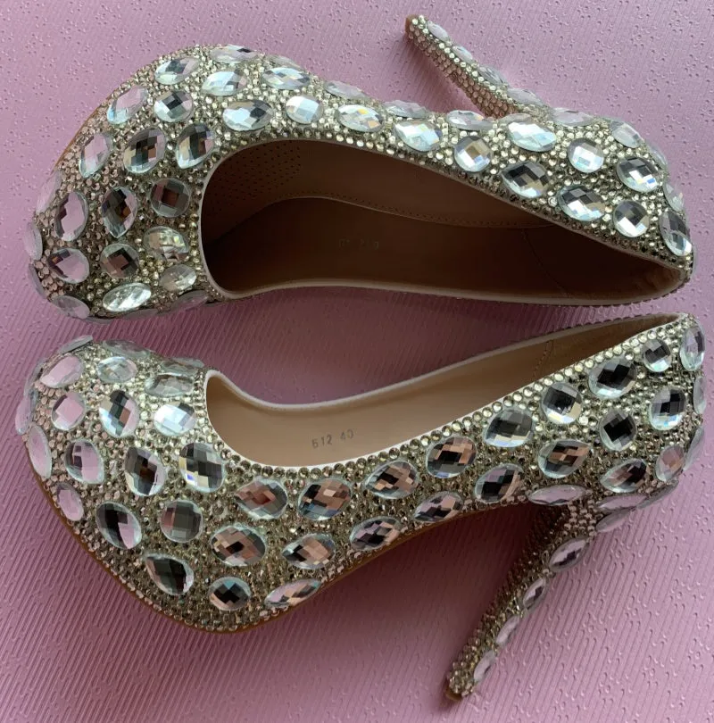 Crystal Shoes Cinderella Women Heels For Evening Party