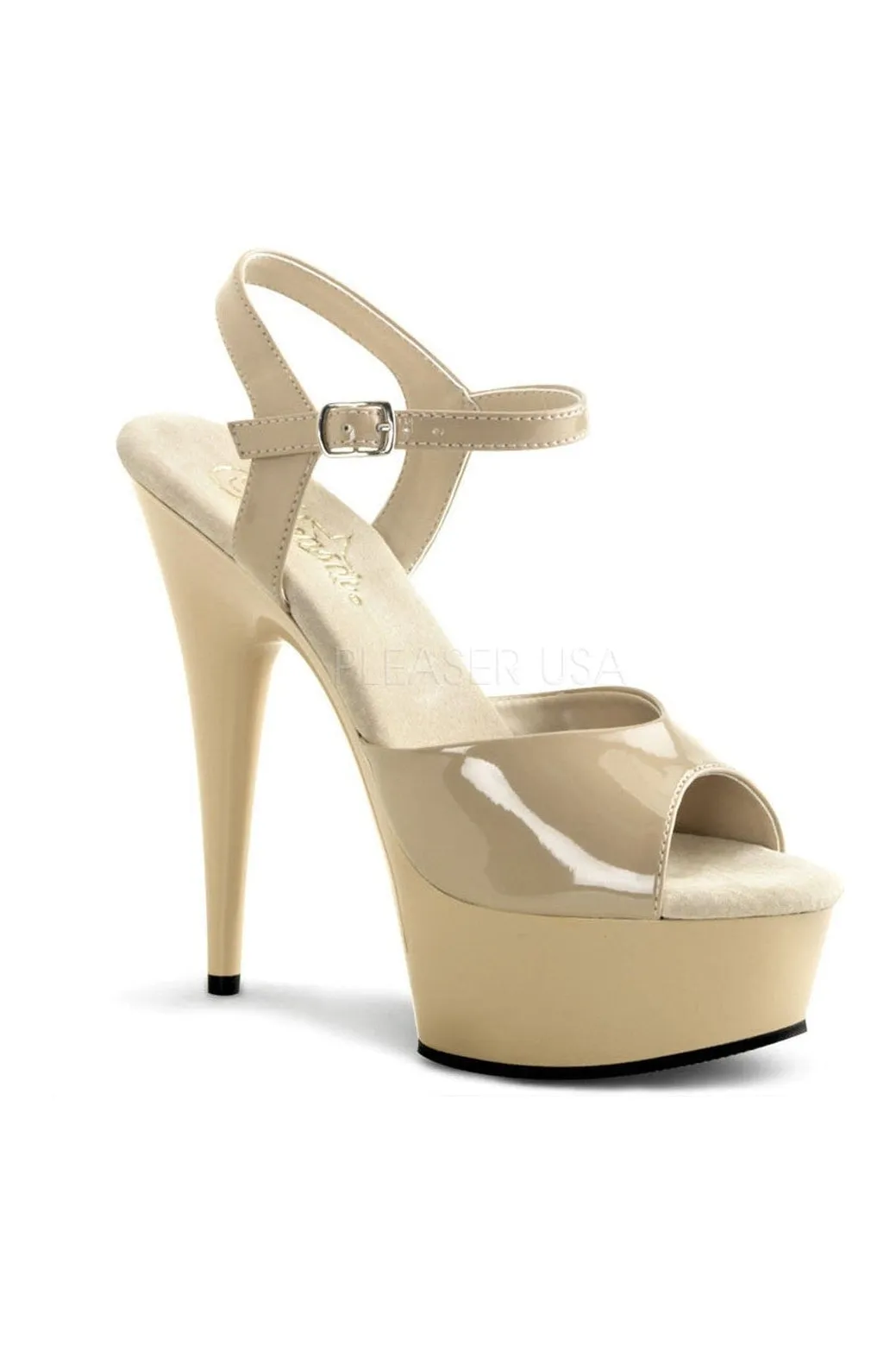 DELIGHT-609 Platform Sandal  | Bone Patent