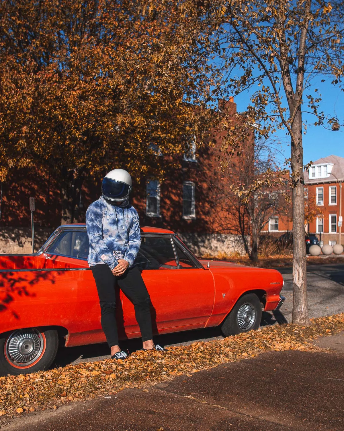 ESSENTIALS - HOODIE - INDIGO TIE DYE