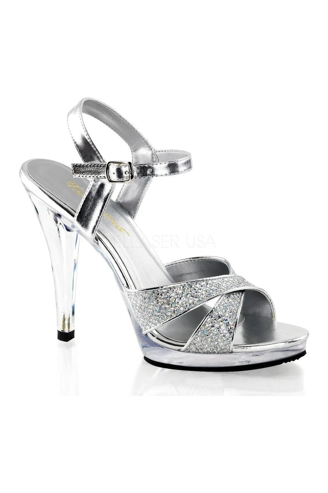 FLAIR-419(G) Sandal | Clear Glitter