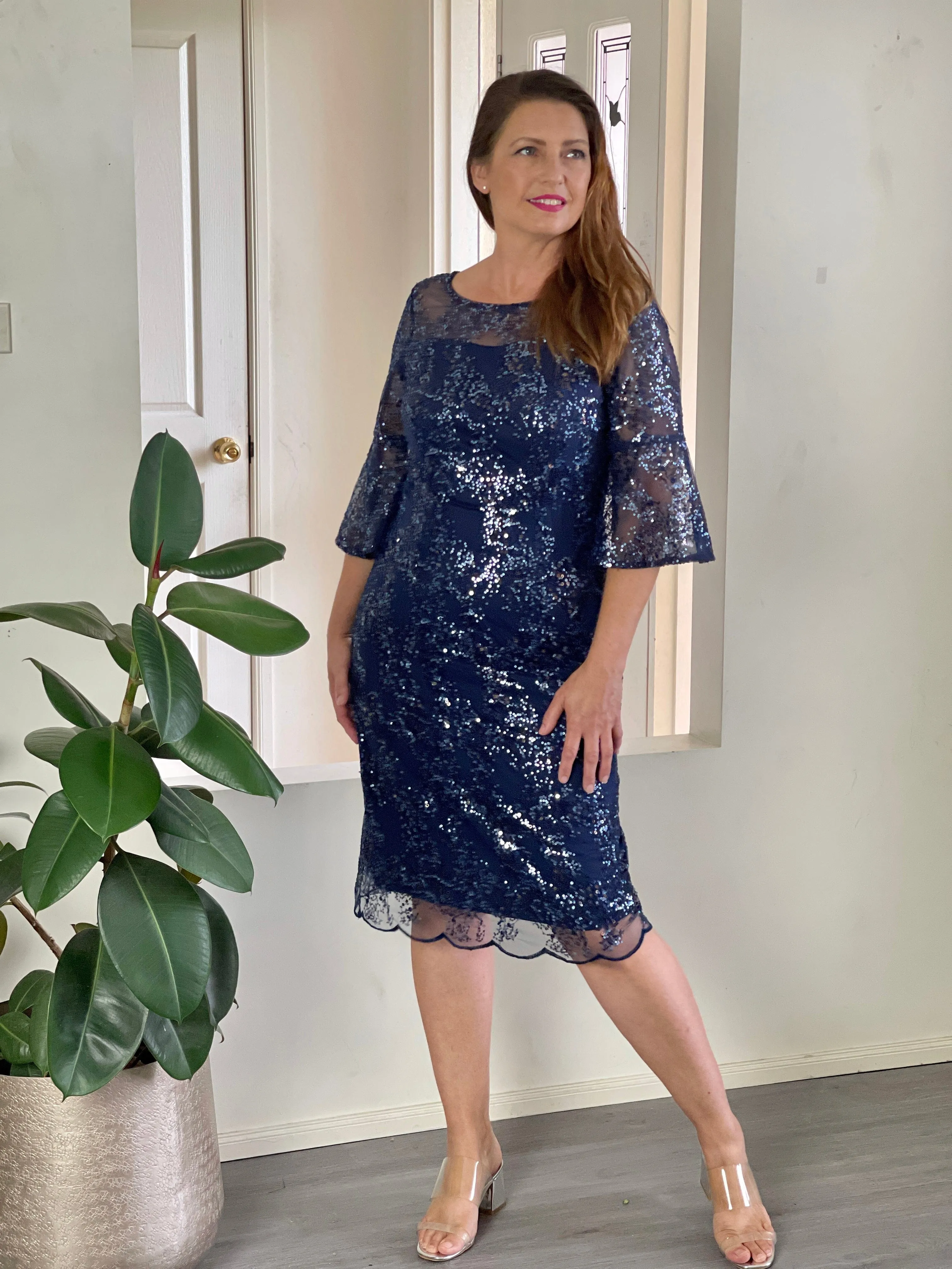 Francis Navy Sequin Dress