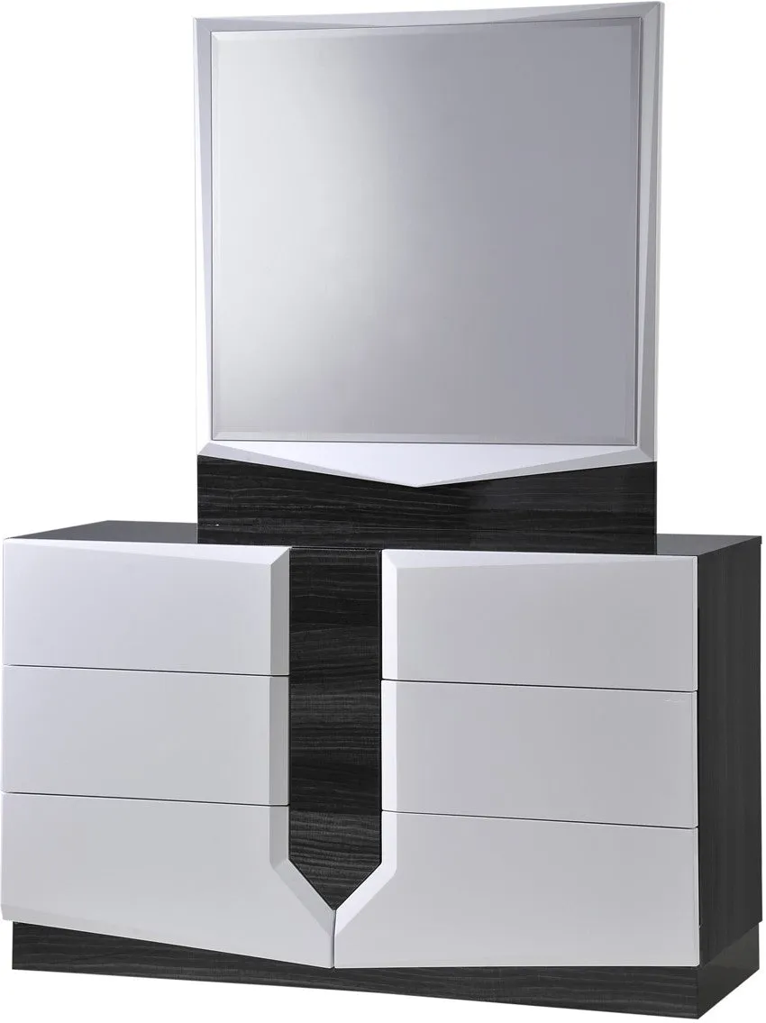 Global Furniture Hudson Platform Bedroom Set in Zebra Grey/ White