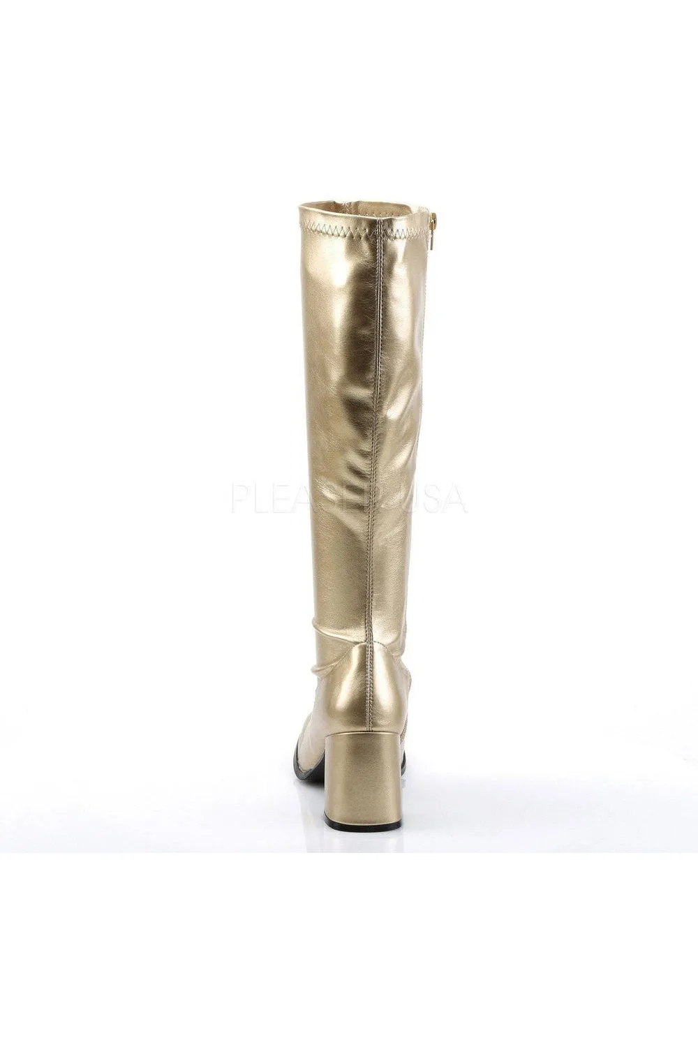 GOGO-300 Go Go Boot | Gold Faux Leather