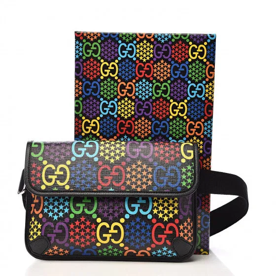 Gucci GG Monogram Psychedelic Belt Bag in Black