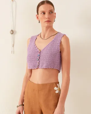 Ludi Lavender Crochet Top