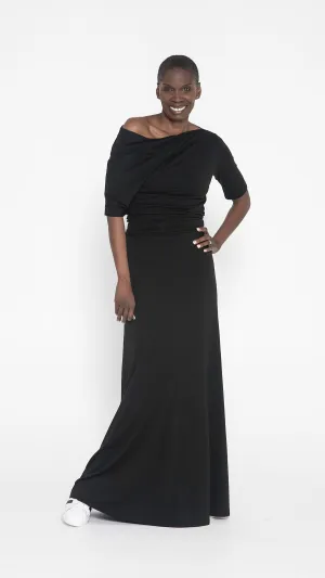 Peep Shoulder Tee Jersey- Black