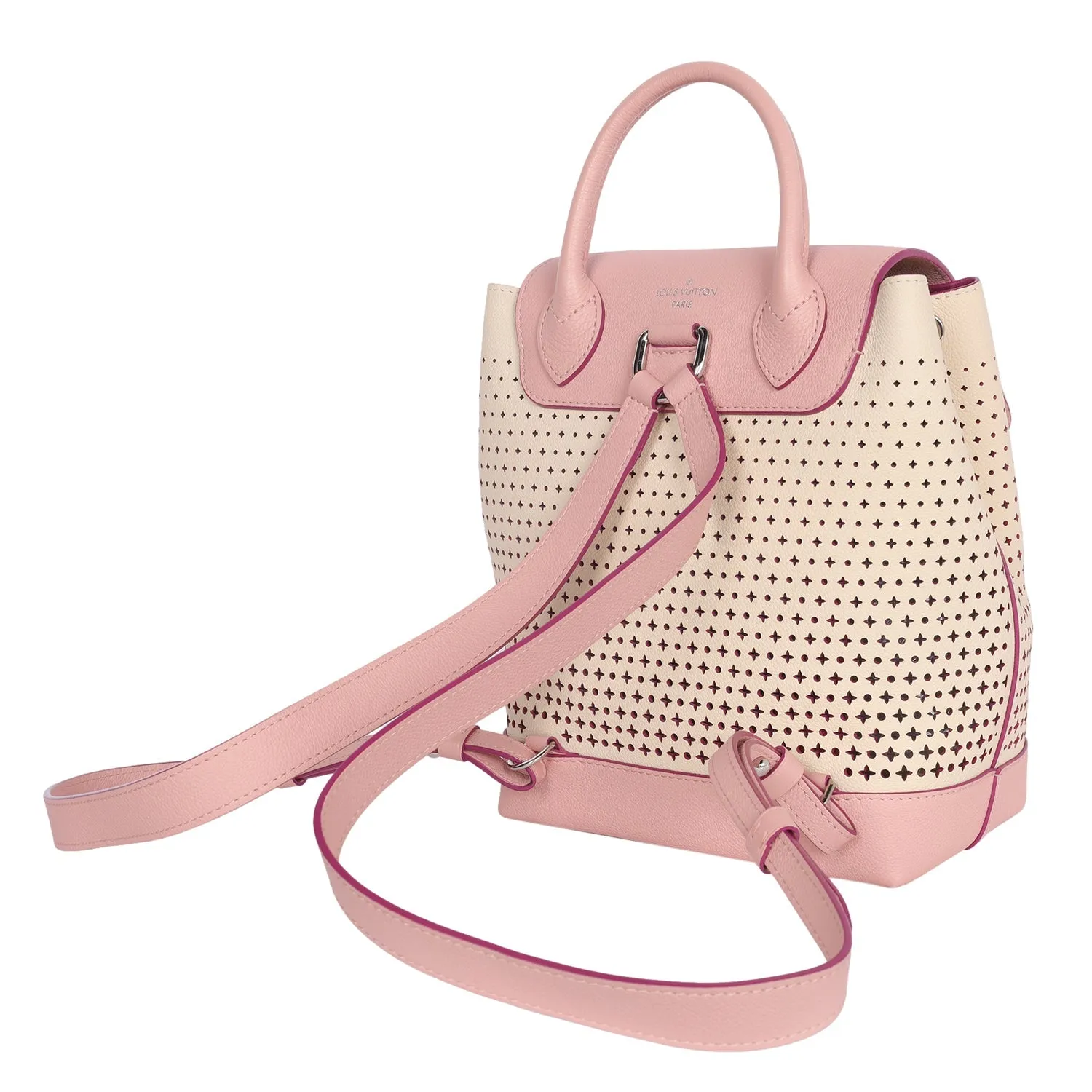 Perforated Leather Lockme Backpack