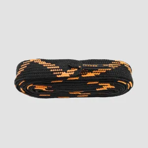 ShoeString Crazy 140cm Fat Flat Laces (Blister Pack) Black/Flo Orange