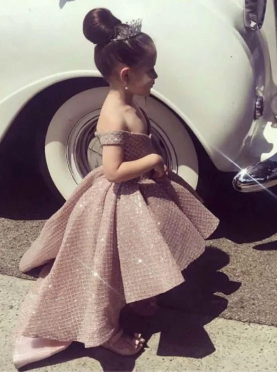 Sparkle Blush Hi-Lo Pleated Special Occasion Dress