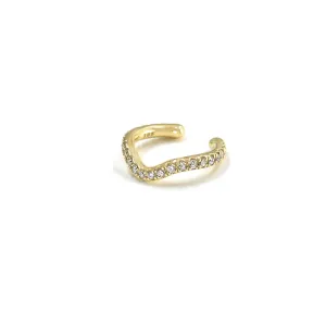White Diamond Wave Ear Cuff