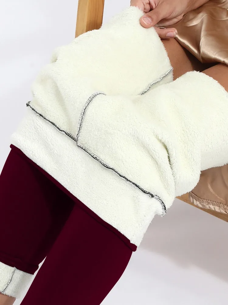 Women's  Warm Winter Leggings, Fleece-Lined High Waist Slim Leggings